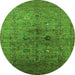 Round Oriental Green Industrial Rug, urb2428grn