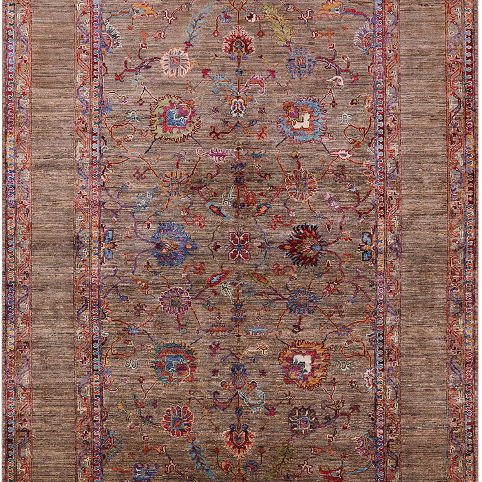 Mid-Century Modern Orange Salmon Pink Oriental Rug, urb2428