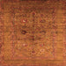 Square Machine Washable Oriental Orange Industrial Area Rugs, wshurb2428org