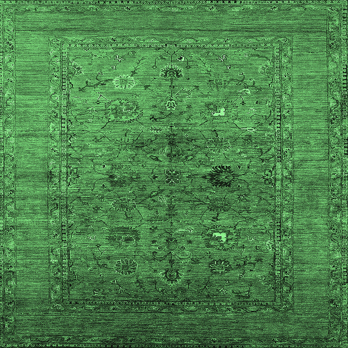 Square Oriental Emerald Green Industrial Rug, urb2428emgrn