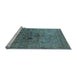 Sideview of Machine Washable Oriental Light Blue Industrial Rug, wshurb2428lblu