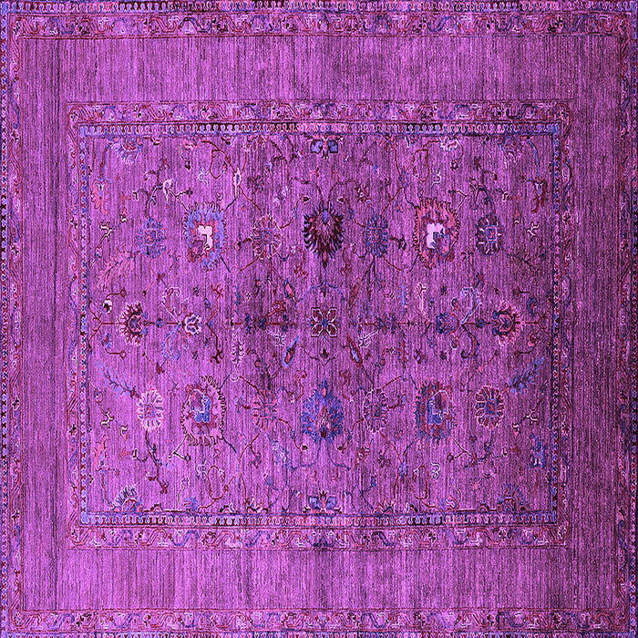 Square Machine Washable Oriental Purple Industrial Area Rugs, wshurb2428pur
