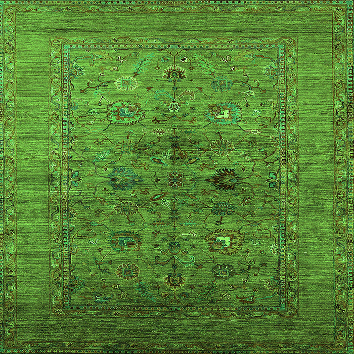 Square Oriental Green Industrial Rug, urb2428grn