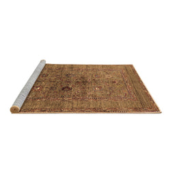 Sideview of Machine Washable Oriental Brown Industrial Rug, wshurb2428brn