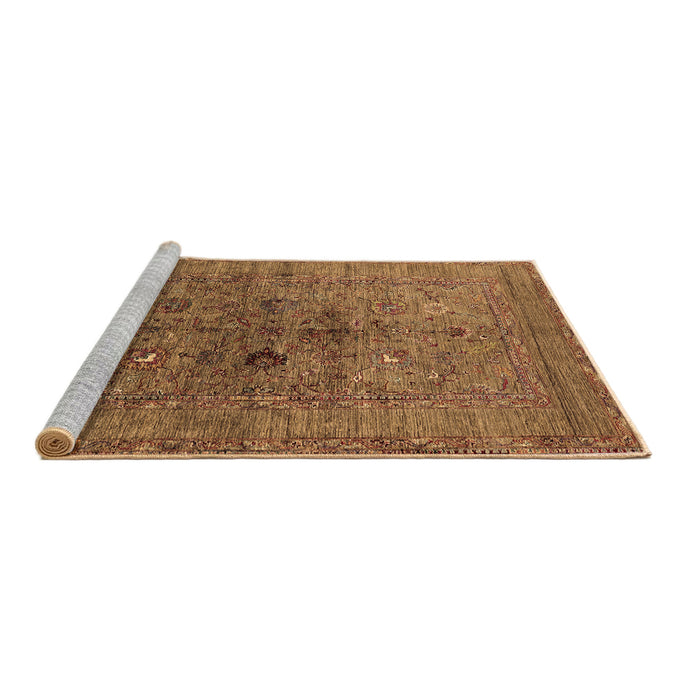 Sideview of Machine Washable Oriental Brown Industrial Rug, wshurb2428brn
