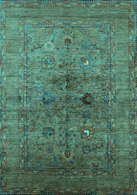 Oriental Turquoise Industrial Rug, urb2428turq