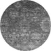 Round Oriental Gray Industrial Rug, urb2429gry