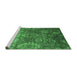 Sideview of Machine Washable Oriental Emerald Green Industrial Area Rugs, wshurb2429emgrn