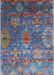 Machine Washable Industrial Modern Koi Blue Rug, wshurb2429