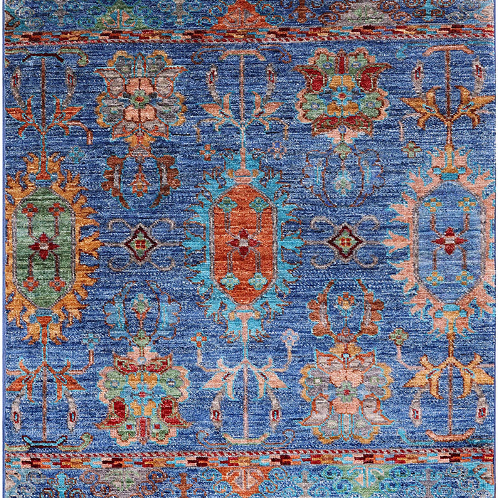 Machine Washable Industrial Modern Koi Blue Rug, wshurb2429