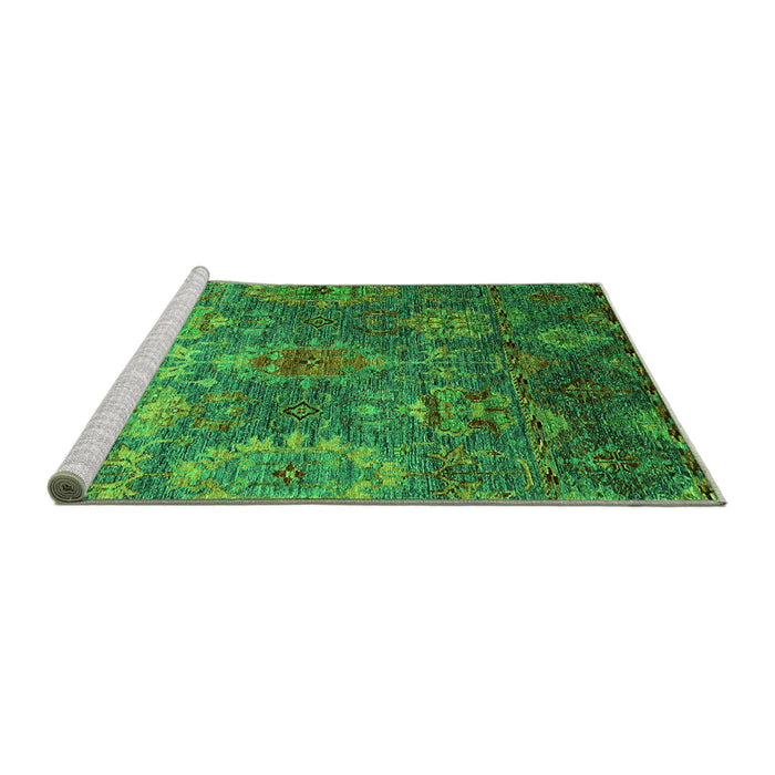 Sideview of Machine Washable Oriental Green Industrial Area Rugs, wshurb2429grn