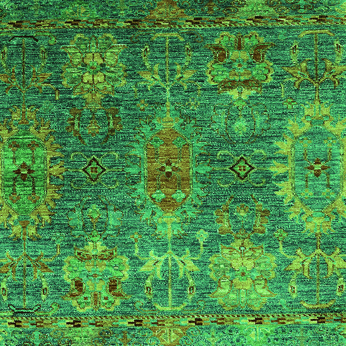 Machine Washable Oriental Green Industrial Area Rugs, wshurb2429grn