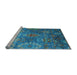 Sideview of Machine Washable Oriental Light Blue Industrial Rug, wshurb2429lblu