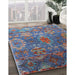 Mid-Century Modern Koi Blue Oriental Rug in Family Room, urb2429