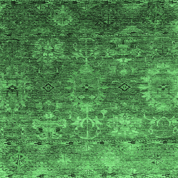 Square Oriental Emerald Green Industrial Rug, urb2429emgrn