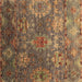 Square Oriental Brown Industrial Rug, urb2429brn