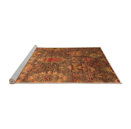 Sideview of Machine Washable Oriental Orange Industrial Area Rugs, wshurb2429org