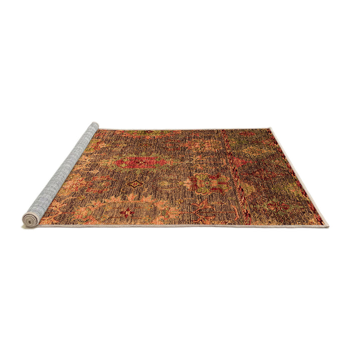 Sideview of Machine Washable Oriental Orange Industrial Area Rugs, wshurb2429org