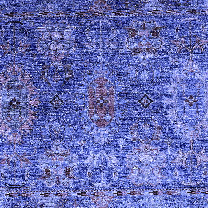 Machine Washable Oriental Blue Industrial Rug, wshurb2429blu