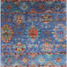 Square Mid-Century Modern Koi Blue Oriental Rug, urb2429