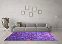 Machine Washable Oriental Purple Industrial Rug, wshurb2429pur