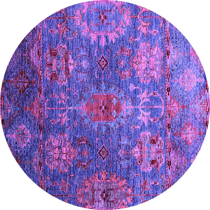 Round Oriental Purple Industrial Rug, urb2429pur