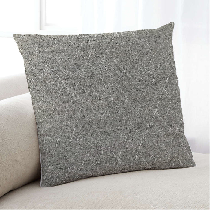 Lifestyle Image of Mid-Century Modern Urban Square Carbon Gray Throw Pillow, 18 inch by 18 inch, pwurb242
