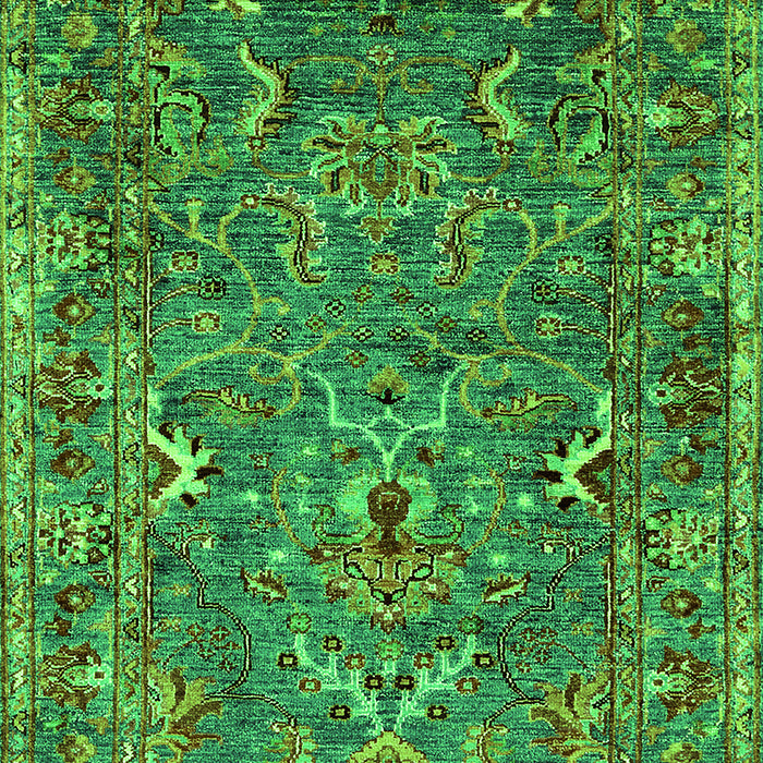 Machine Washable Oriental Green Industrial Area Rugs, wshurb2430grn