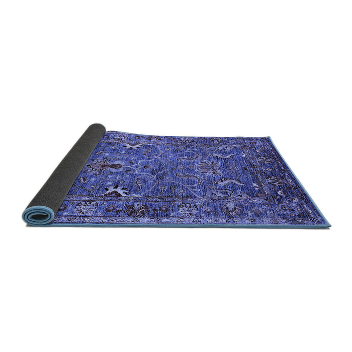 Sideview of Oriental Blue Industrial Rug, urb2430blu