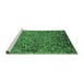 Sideview of Machine Washable Oriental Emerald Green Industrial Area Rugs, wshurb2430emgrn