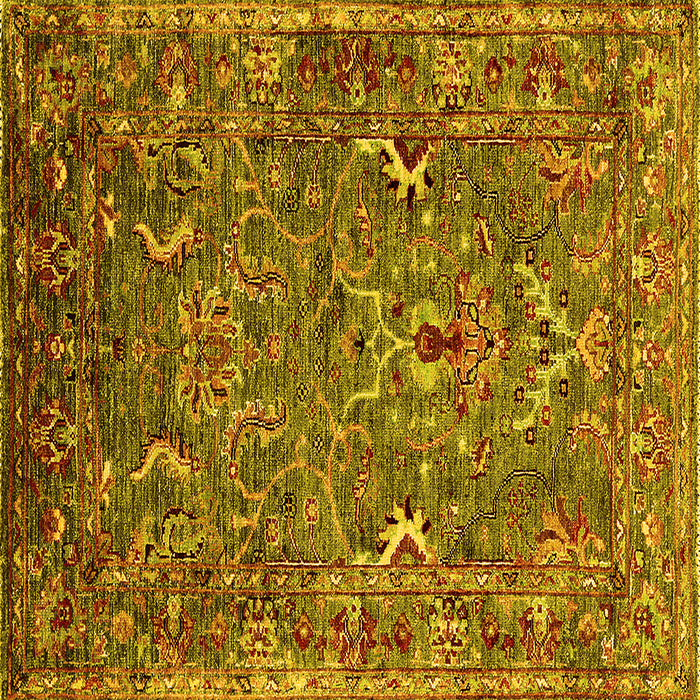 Square Oriental Yellow Industrial Rug, urb2430yw