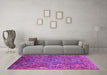 Machine Washable Oriental Pink Industrial Rug in a Living Room, wshurb2430pnk