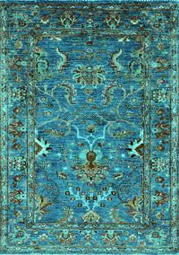 Oriental Turquoise Industrial Rug, urb2430turq