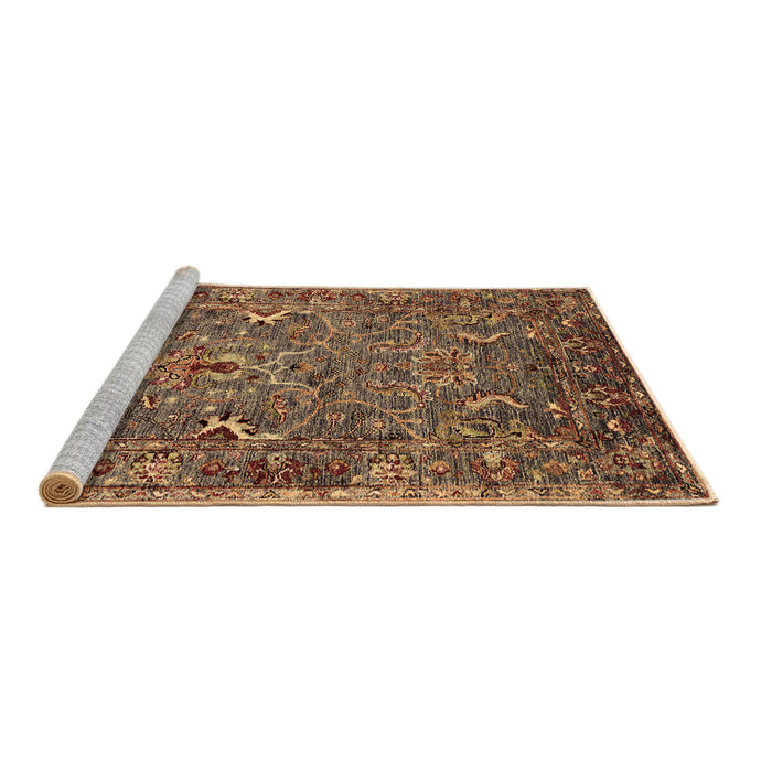 Sideview of Machine Washable Oriental Brown Industrial Rug, wshurb2430brn