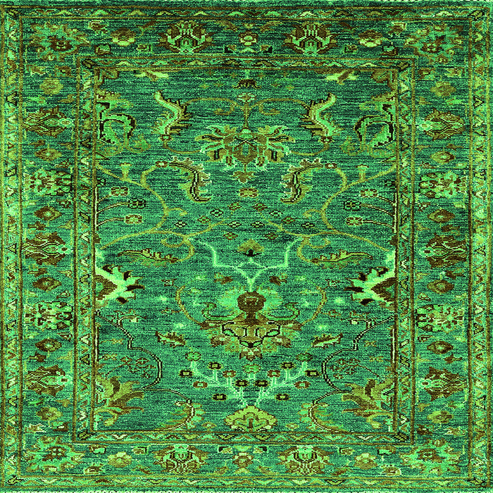Square Oriental Green Industrial Rug, urb2430grn