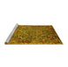 Sideview of Machine Washable Oriental Yellow Industrial Rug, wshurb2430yw