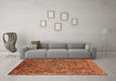 Machine Washable Oriental Orange Industrial Area Rugs in a Living Room, wshurb2430org