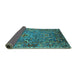 Sideview of Oriental Turquoise Industrial Rug, urb2430turq