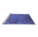 Sideview of Machine Washable Oriental Blue Industrial Rug, wshurb2430blu