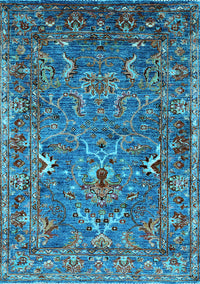 Oriental Light Blue Industrial Rug, urb2430lblu