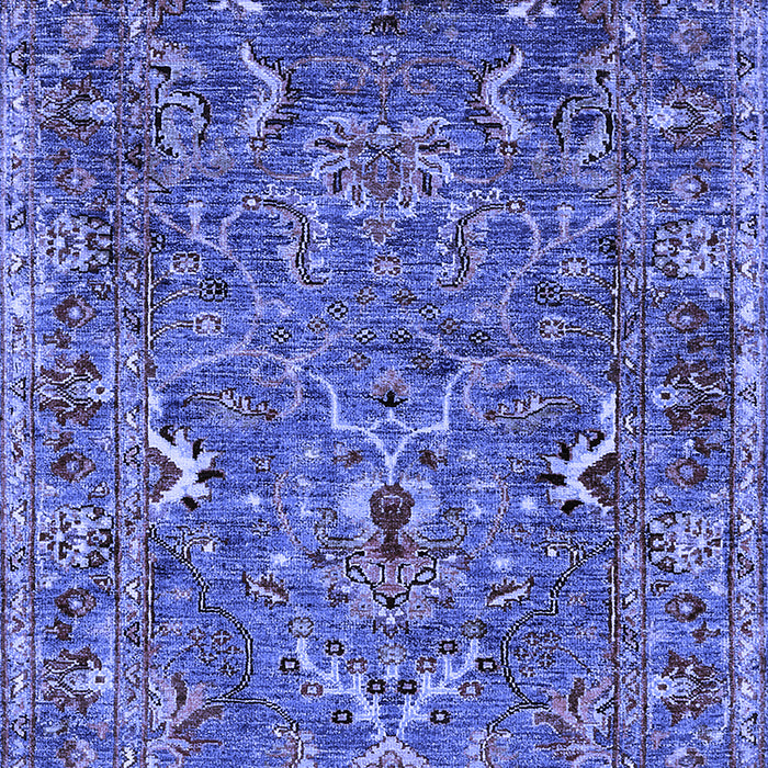 Machine Washable Oriental Blue Industrial Rug, wshurb2430blu
