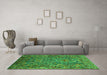Machine Washable Oriental Green Industrial Area Rugs in a Living Room,, wshurb2430grn