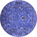 Round Oriental Blue Industrial Rug, urb2430blu