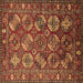 Square Oriental Brown Industrial Rug, urb2431brn