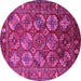 Round Oriental Pink Industrial Rug, urb2431pnk