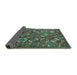 Sideview of Oriental Turquoise Industrial Rug, urb2431turq