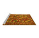 Sideview of Machine Washable Oriental Yellow Industrial Rug, wshurb2431yw