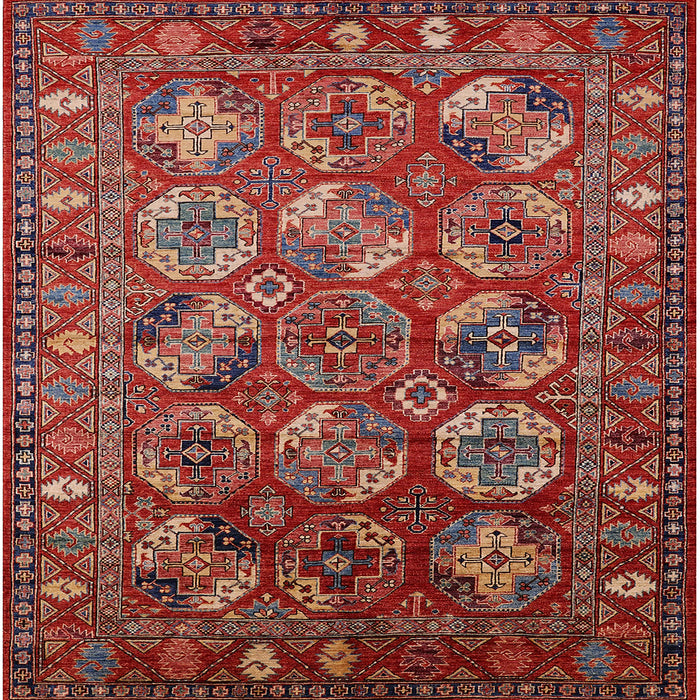 Square Mid-Century Modern Red Oriental Rug, urb2431