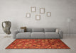 Machine Washable Oriental Orange Industrial Area Rugs in a Living Room, wshurb2431org