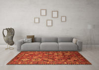 Machine Washable Oriental Orange Industrial Rug, wshurb2431org